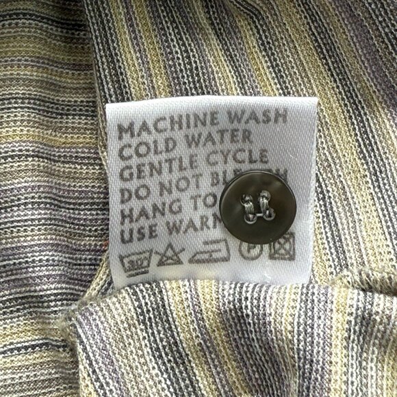 St. Croix Beige Gray Striped Polo Shirt 100% Cotton Vintage Mens Size Medium - Picture 8 of 8